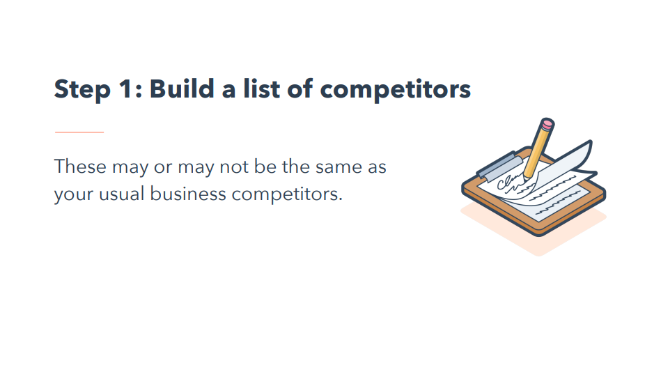 Build a list of competitors