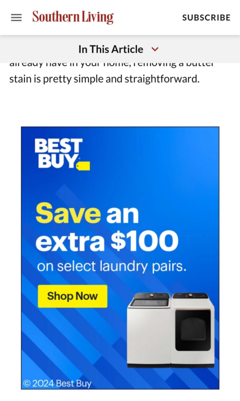 A mobile display ad example on a phone.